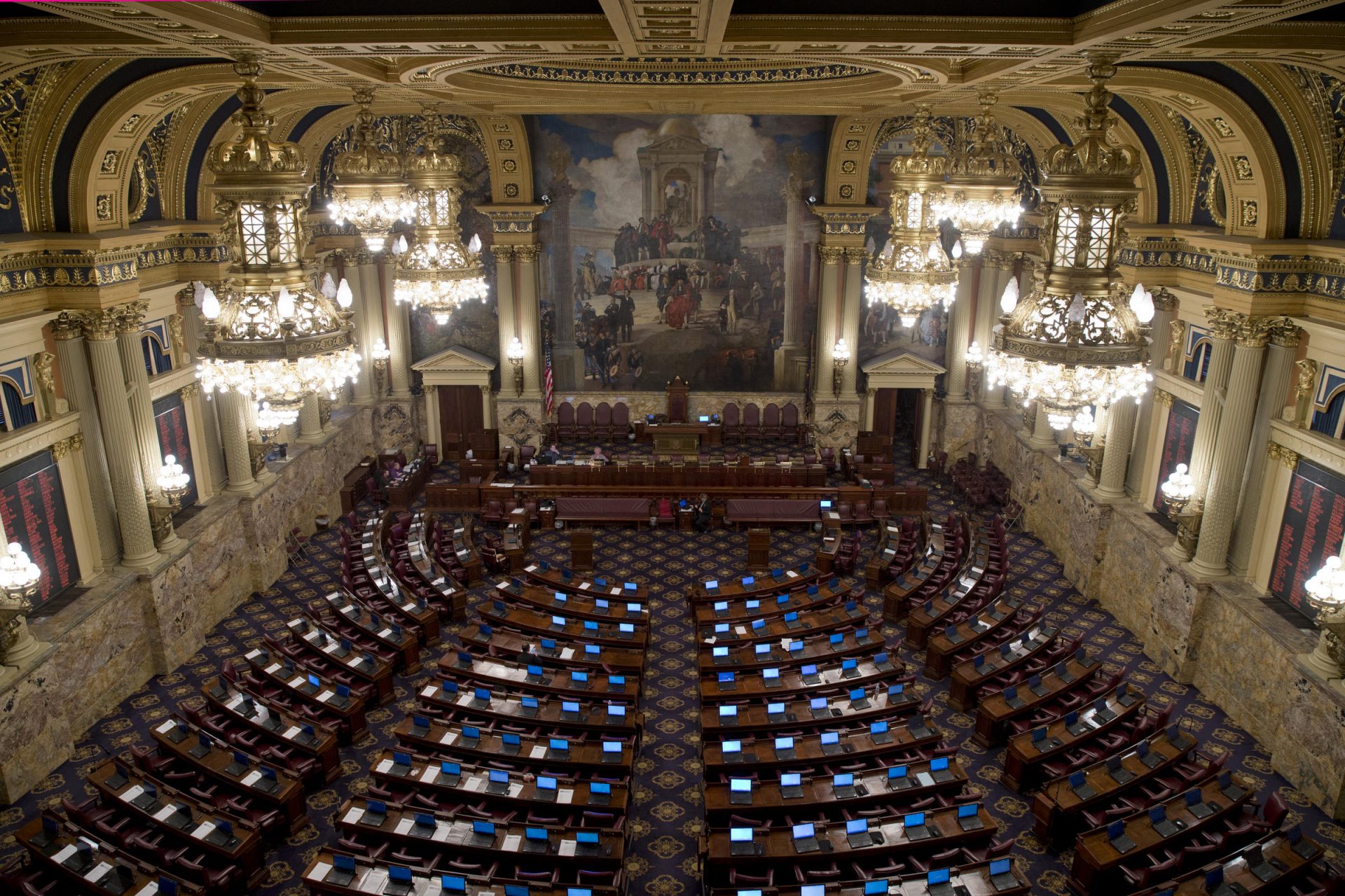 Shown is the Pennsylvania House of Representatives chamber Tuesday, Dec. 8, 2015, in Harrisburg, Pa.