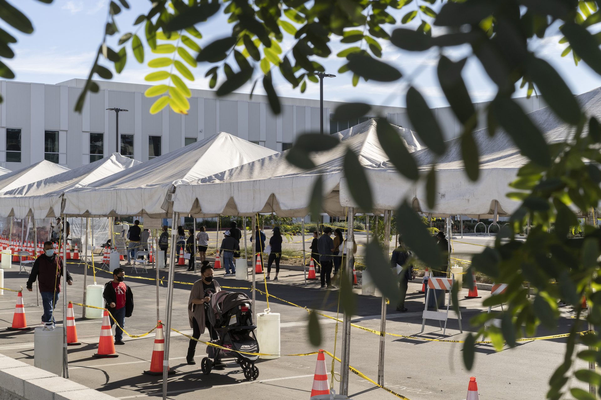 A COVID-19 testing site is set up near Martin Luther King Jr. Community Hospital. The hospital is in Willowbrook, an unincorporated part of South Los Angeles sandwiched between Compton and Watts.