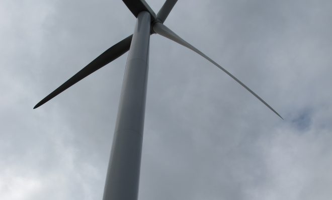 A wind turbine in Cambria County
