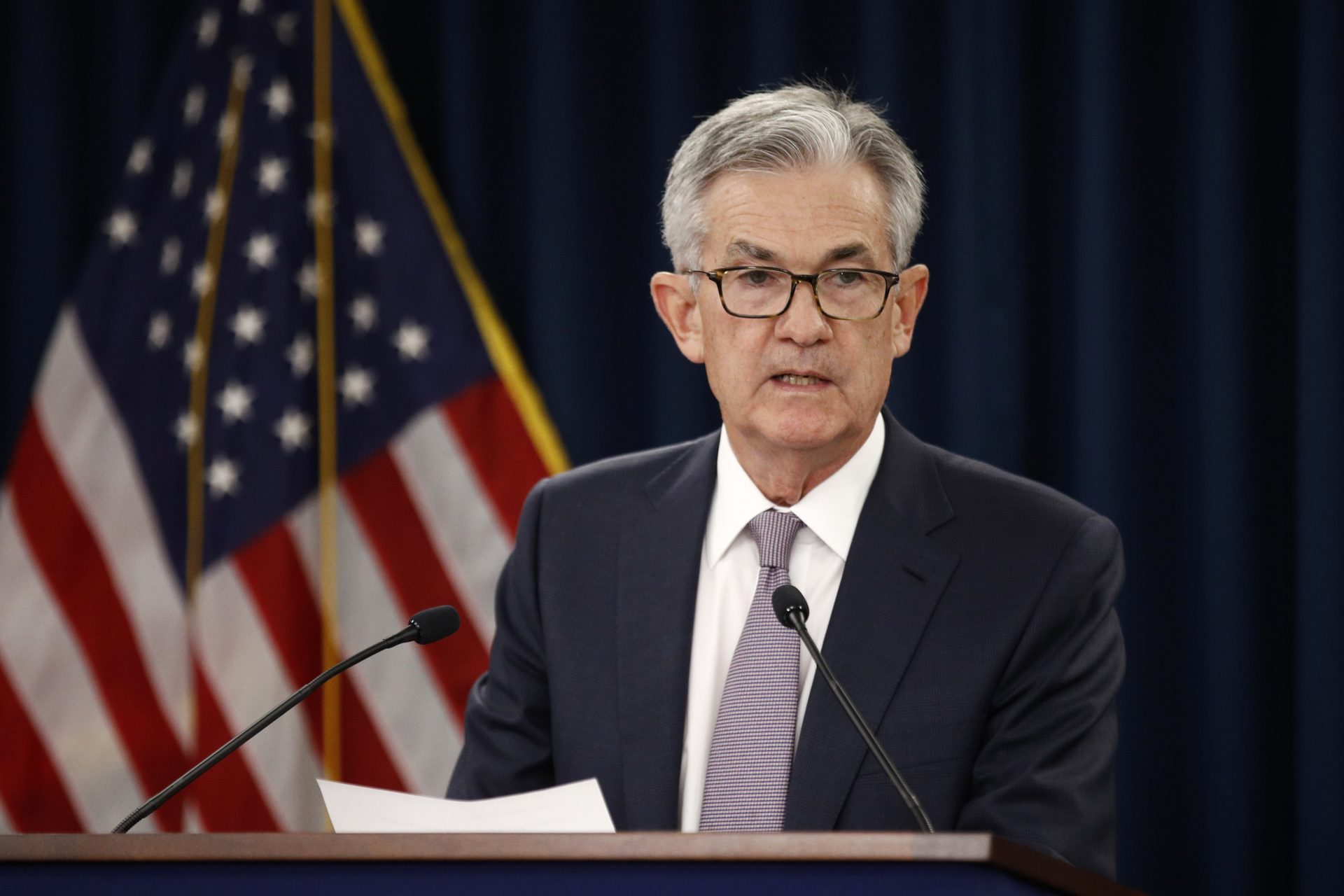 Federal Reserve Board Chair Jerome Powell speaks at a news conference following a two-day meeting of the Federal Open Market Committee, Wednesday, Sept. 18, 2019, in Washington.