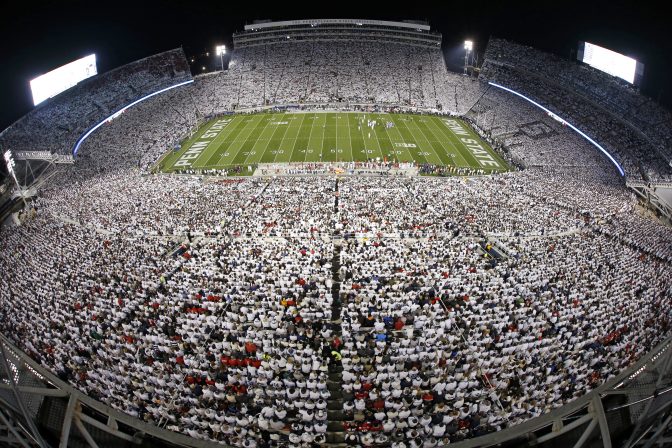 A White Out game at Penn State's Beaver Stadium.