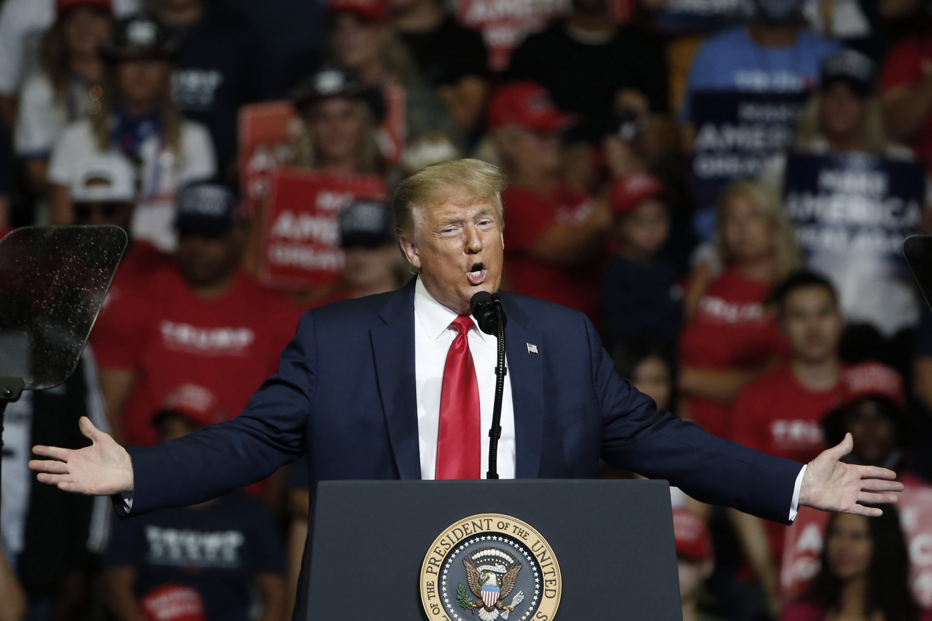President Donald Trump speaks during a campaign rally in Tulsa, Okla., Saturday, June 20, 2020.