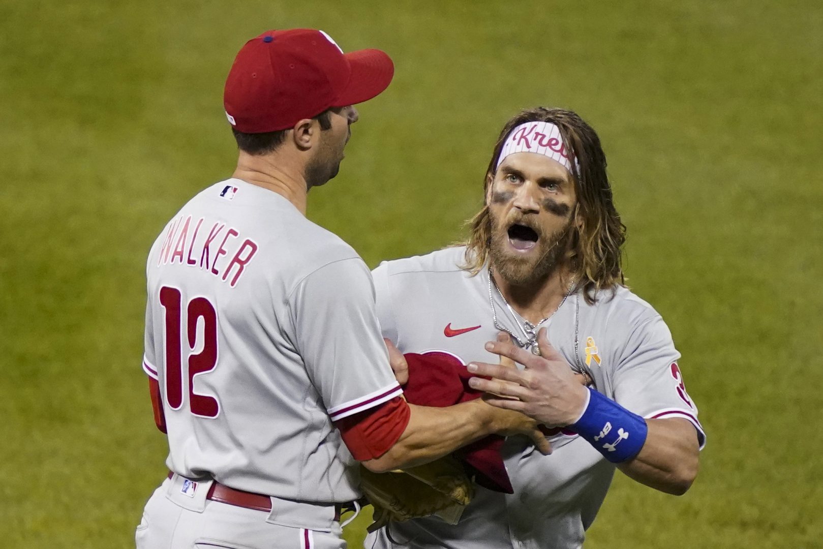 Angry Harper throws helmet into stands, where 10-year-old Phillies