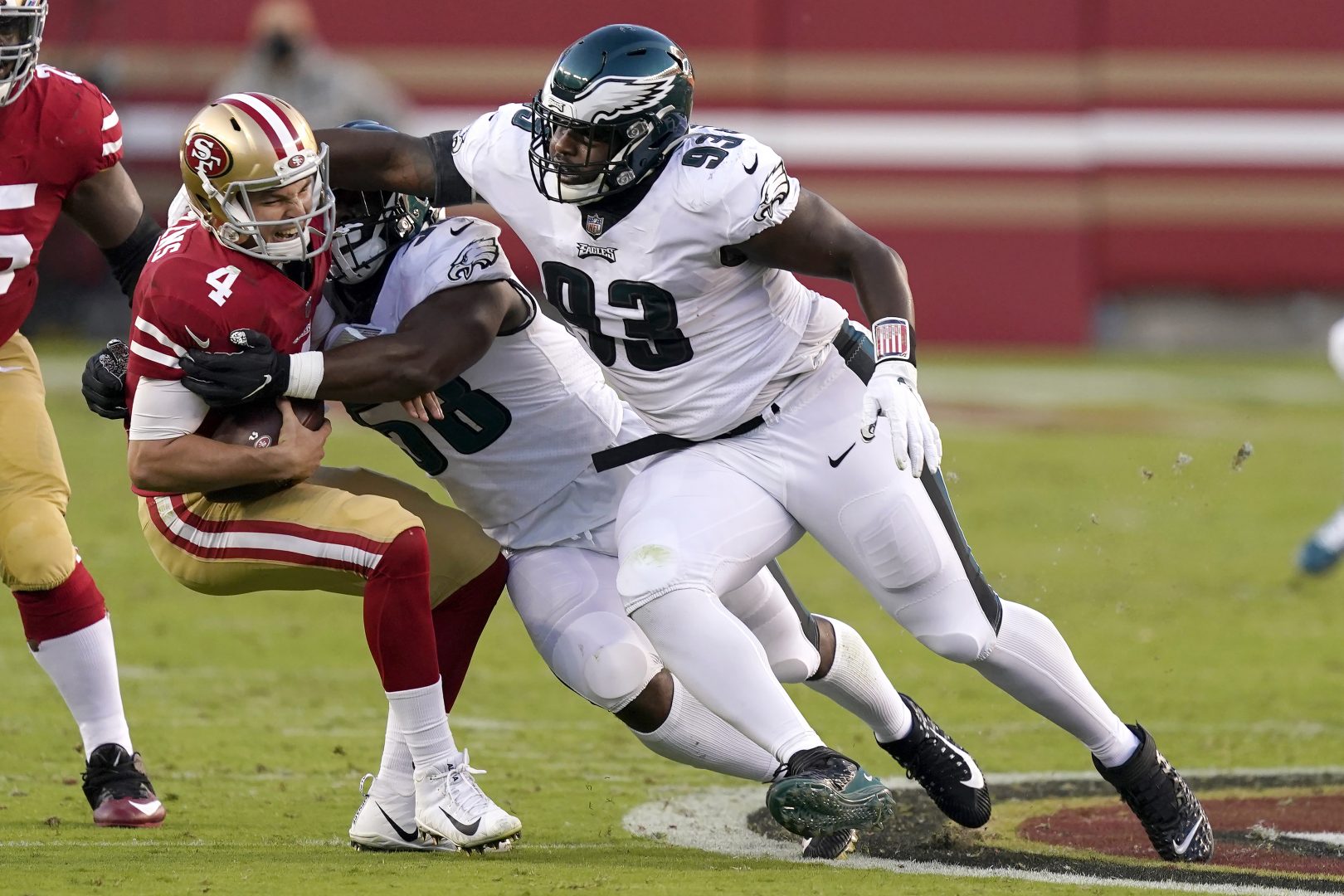 Nick Mullens' giveaways helps Eagles pick up at 25-20 win over San  Francisco