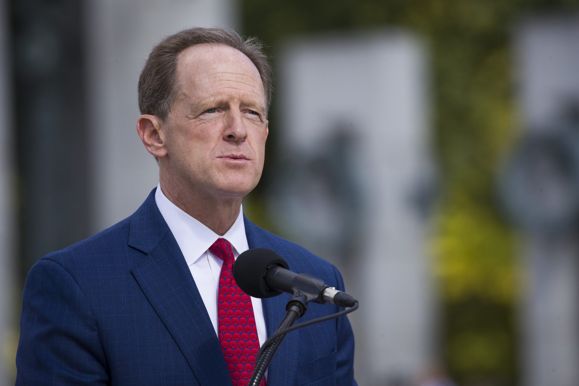 Sen. Pat Toomey, R-Pa., speaks during a ceremony Wednesday, Sept. 18, 2019, in Washington. Toomey will not seek re-election in 2022, according to a person with direct knowledge of Toomey's plans, Sunday, Oct. 4, 2020.