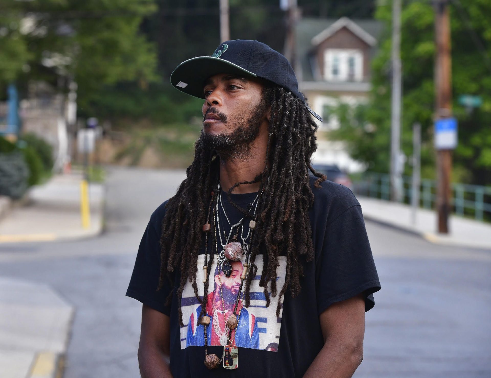 Frank Nitty, who helped lead Black Lives Matter activists on their pilgrimage from Milwaukee to Washington D.C. in August, on the day after Orsino V. Thurman was shot in the face by Terry Myers.