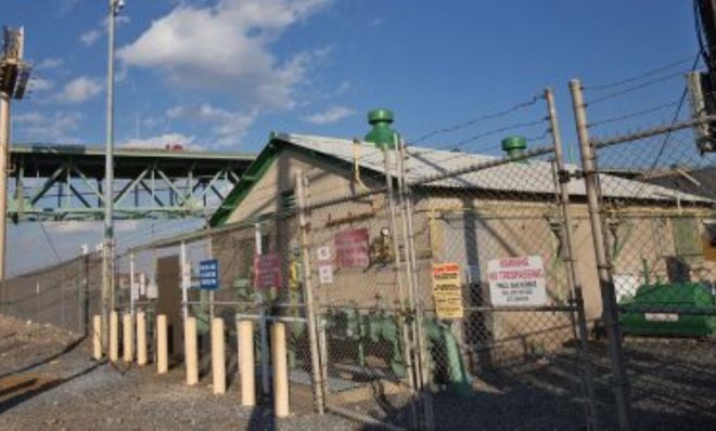 One of 9 Philadelphia Gas Works ‘gate stations’. The gate stations are entry points where natural gas is regulated and depressurized before being pumped into the PGW network of pipelines. (Lindsay Lazarski/WHYY)