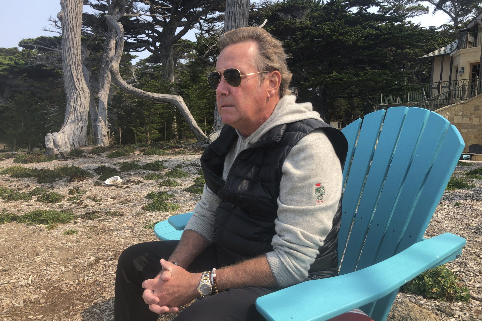 Jack Grandcolas, who lost his pregnant wife on United Flight 93, sits and looks out at the ocean near his home in Pebble Beach, Calif., Aug. 18, 2021. Twenty years later, Grandcolas still remembers waking up at 7:03 that morning. He looked at the clock, then out the window where an image in the sky caught his eye — a fleeting vision that looked like an angel ascending. He didn't know it yet, but that was the moment his life changed.