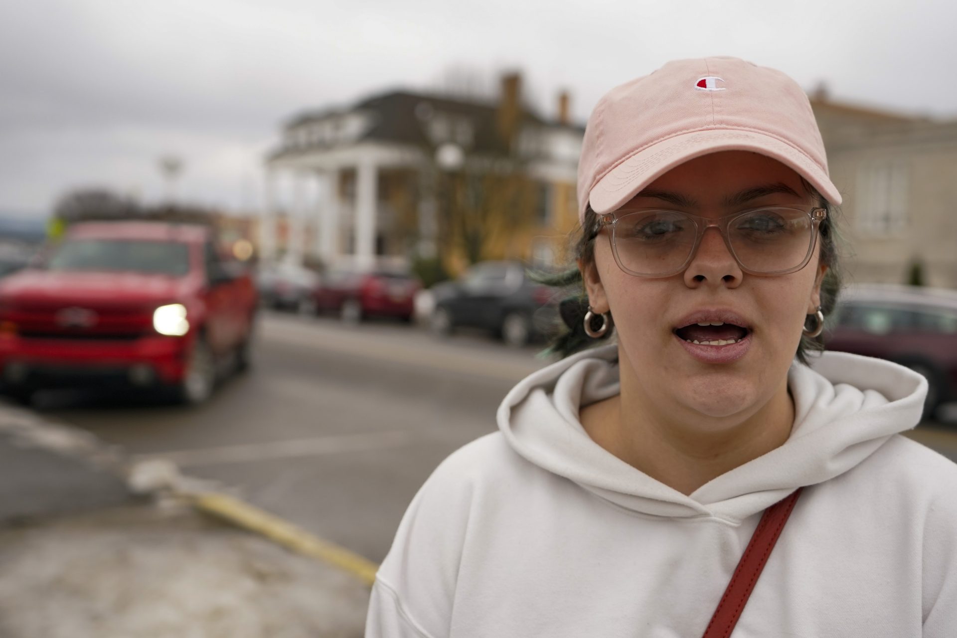 Eugenia Barboza, 22, talks about being a college student and politics while living in a small town, Saturday, Feb. 12, 2022. in Clarion, Pa.