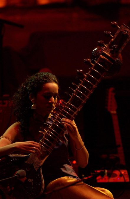 Anoushka Shankar plays the sitar
