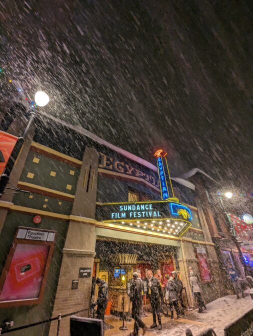 The Egyptian Theatre in Park City, UT during the Sundance Film Festival in 2023.