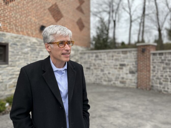 Randall Wenger, an attorney for the Harrisburg-based Independence Law Center, stands outside Zig's Bakery in Warwick Township on Friday, March 31, 2023.