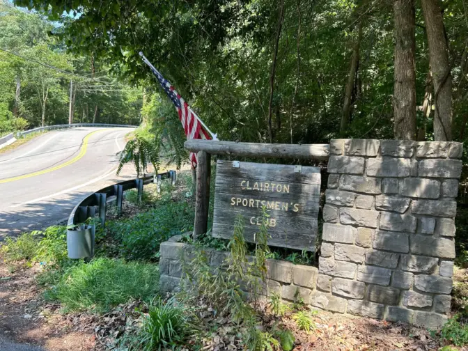 The Clairton Sportsmen's Club has a sign near the entrance that says "Private Property: Members and guests only."