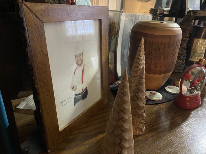 Isaiah Compton's family keeps items to memorialize him at their home in Mansfield, Pa.